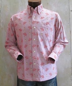 画像1: サンサーフ　フラストライプ　オックスフォードボタンダウンシャツ　ピンク