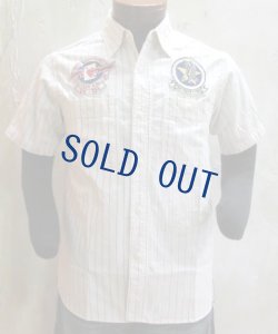 画像1: バズリクソンズ　エンブロイダリーシャツ　ヘリンボーンストライプ