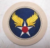 AAF・USAF　刺繍パッチ　レーヨン刺繍　牛ヌメ革トリミング付き