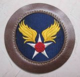 AAF・USAF　刺繍パッチ　レーヨン刺繍　馬革トリミング付き