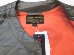 画像3: フェローズ　サーモライト　キルティングジャケット　セージ×オレンジ