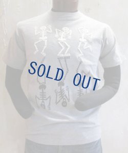 画像1: ダブルワークス　Tシャツ　DANCING SKELETONS　グレー