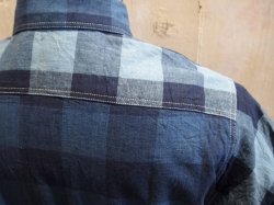 画像2: シュガーケーン　コットン×リネン　インディゴダンガリー　クレージー　ワークシャツ