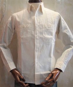 画像1: バズリクソンズ　ホワイトシャンブレー　ワークシャツ　