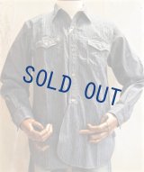 シュガーケーン　フィクションロマンス　インディゴストライプ　ワークシャツ　