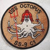 スコードロンパッチ　レーヨン刺繍　SS-9 C1 OCTOPUS（エイジング仕上げ）
