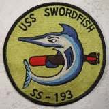 スコードロンパッチ　レーヨン刺繍　SS-193 SWORDFISH（エイジング仕上げ）