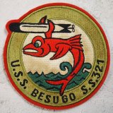 スコードロンパッチ　レーヨン刺繍　USS BESUGO SS321（エイジング仕上げ）