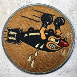 画像1: スコードロンパッチ　レーヨン刺繍　703RD BOMB（エイジング仕上げ）