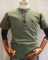 バズリクソンズ　ヘンリーネック Tシャツ　ビンテージスラブ　オリーブ
