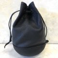バトラーバーナーセイルズ　モールドレザー　巾着バッグ　オールレザー　ブラック