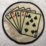 スコードロンパッチ　レーヨン刺繍　77TH FTR（エイジング仕上げ）　