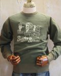 バズリクソンズ　スウェット　フリーダムスリーブ　BOMBER BARONS　オリーブ