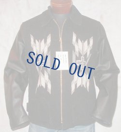 画像1: インディアンモーターサイクル　チマヨジャケット　袖革　ブラック