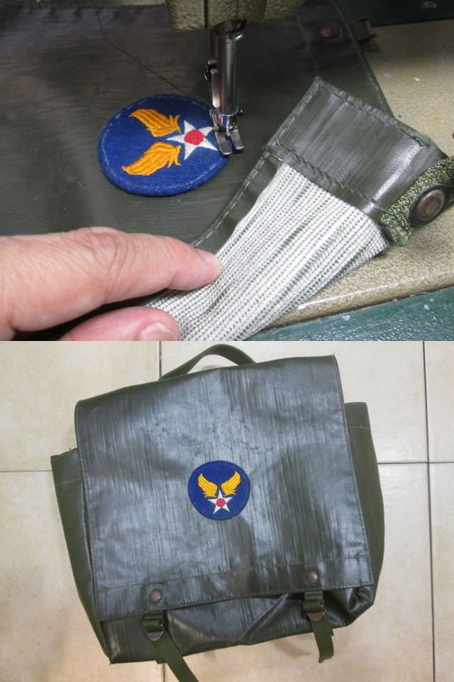 パッチ縫い付け／米軍実物ハンドバッグ