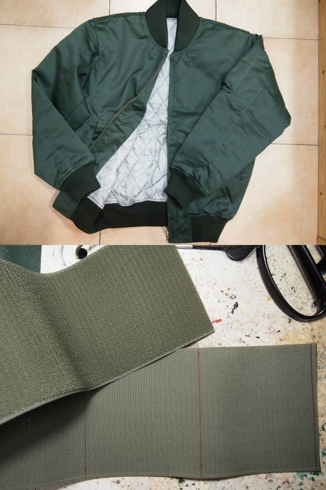 ベルクロ縫い付け／自衛隊フライトジャケット