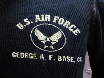 画像1: バズリクソンズ　 サーマルTシャツ　USAF　ブラック