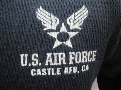 画像1: バズリクソンズ　 サーマルTシャツ　USAF　ブラック