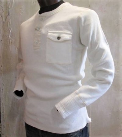 画像2: シュガーケーン 　ヘビーコットン　ヘンリーネックTシャツ　ホワイト