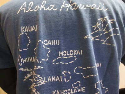 画像1: テーラー東洋　須賀Tシャツ　ALOHA HAWAII　インディゴ染め