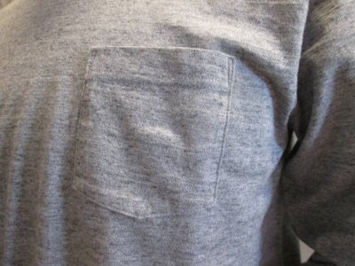 画像1: ホワイツビル　ポケット付き長袖Tシャツ　杢グレー