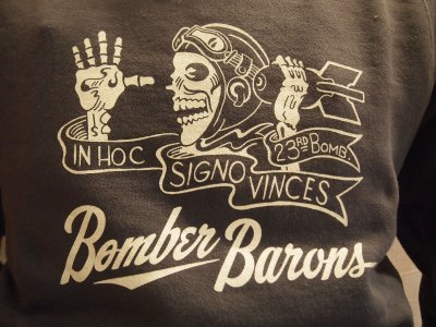 画像1: バズリクソンズ　スウェット　フリーダムスリーブ　BOMBER BARONS　ブラック
