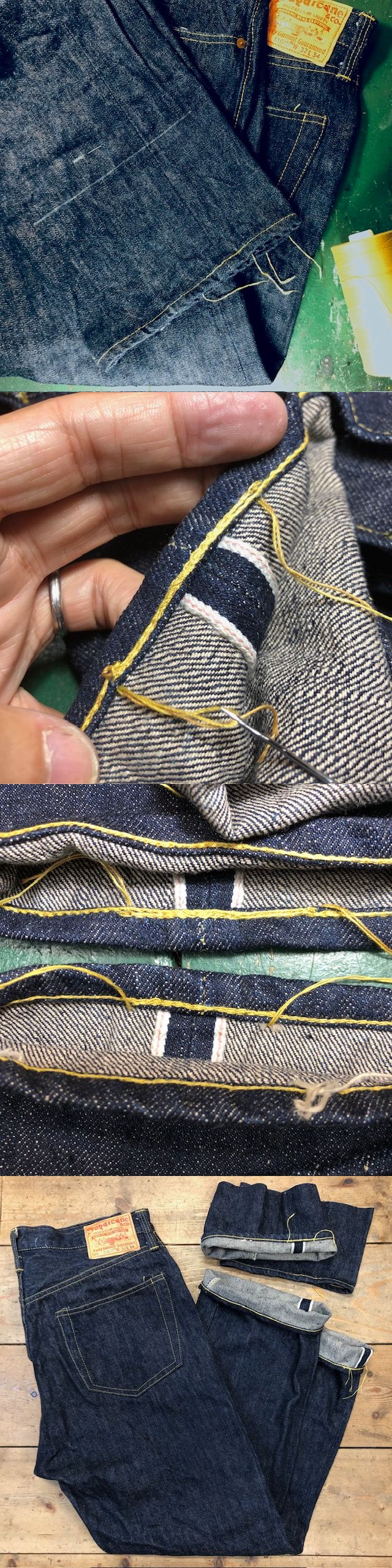ジーンズ裾上げ